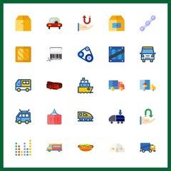 25 delivery icon. Vector illustration delivery set. freight forwarding and ship icons for delivery works