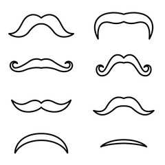 Set of hipster mustache on white background, for any occasion