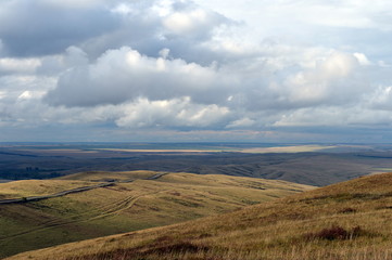 Autumn foothills of Altai. Western Siberia. Russia