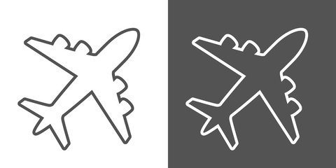 Plane icon vector on white and gray background, for any occasion