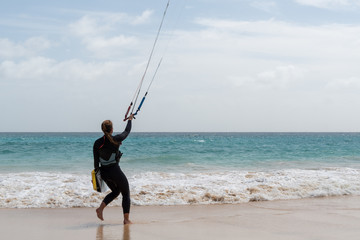 kite surfer on the beach 