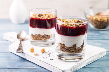 Image with granola and yogurt.