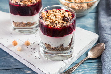 Image with granola and yogurt.