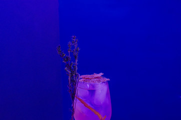 glasses with alcoholic cocktail for a party at the event