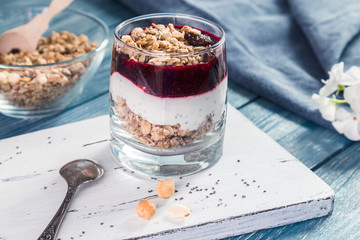Image with granola and yogurt.