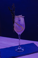 glasses with alcoholic cocktail for a party at the event