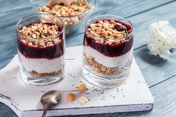 Image with granola and yogurt.