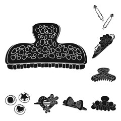 Isolated object of hairstyle and female symbol. Set of hairstyle and hair stock vector illustration.