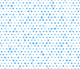 Seamless Dot Pattern, Blue Background, Abstract Graphics	
