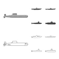 Vector design of war  and ship logo. Collection of war  and fleet stock vector illustration.