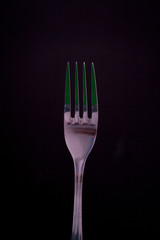 A new shiny metallic silver fork