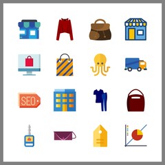 16 sale icon. Vector illustration sale set. tag and store icons for sale works - 255714112