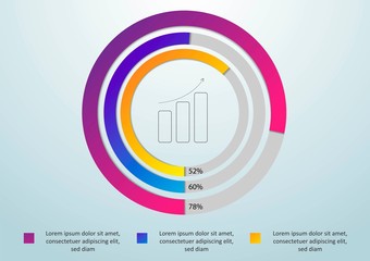 Business Infographics circle origami style. Vector illustration. can be used for workflow layout, banner, diagram, number options, step up options, web design.