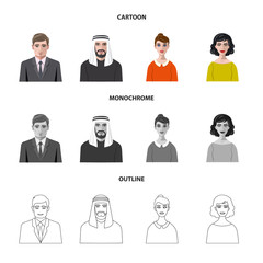 Isolated object of hairstyle and profession  logo. Collection of hairstyle and character  stock vector illustration.