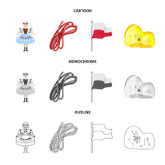Isolated object of traditional and tour logo. Collection of traditional and landmarks stock vector illustration.