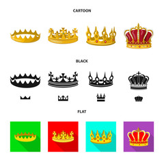 Isolated object of medieval and nobility symbol. Collection of medieval and monarchy stock vector illustration.