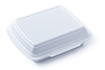 Polystyrene Takeaway Food Box Isolated On White