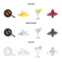 Isolated object of natural and vegetarian symbol. Collection of natural and eating stock vector illustration.