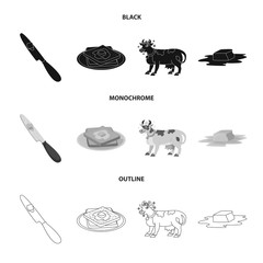 Vector design of creamy and product sign. Collection of creamy and farm stock vector illustration.