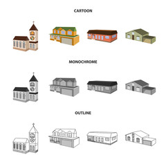 Vector design of facade and housing symbol. Set of facade and infrastructure stock symbol for web.