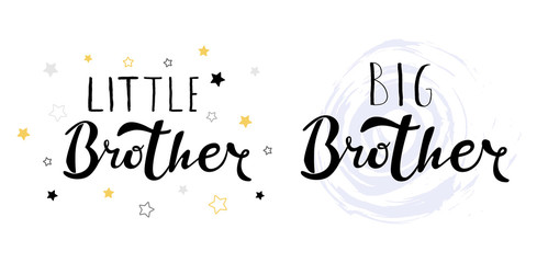 Little big brother. Lettering for babies clothes