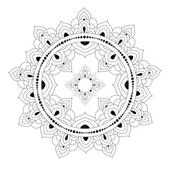 Decorative ethnic mandala pattern. Anti-stress coloring book page for adults. Unusual flower shape. Oriental vector, Anti-stress therapy patterns. Weave design elements
