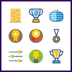 9 challenge icon. Vector illustration challenge set. trophy and levels icons for challenge works