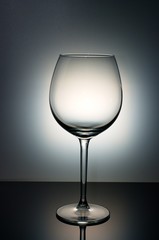 empty glass with lighting behind