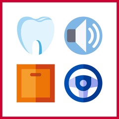 Fototapeta premium 4 turn icon. Vector illustration turn set. steering wheel and toot icons for turn works