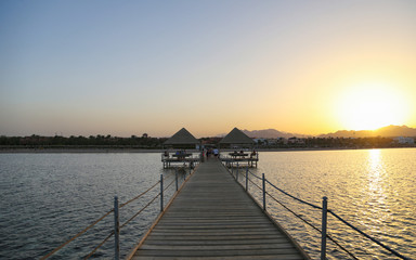 Fototapeta premium Pier at sunset