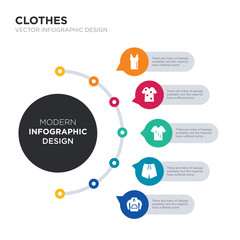 modern business infographic illustration design contains sweatshirt, swim shorts, t shirt, t-shirt, tank top simple vector icons. set of 5 isolated filled icons. editable sign and symbols