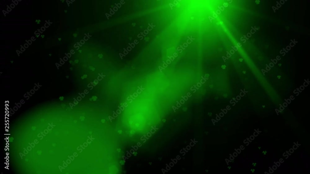 Poster st. patrick's day green shamrock leaves background. patrick's day backdrop with growing clover leaf 