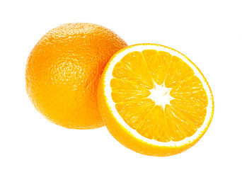 Fresh orange isolated on white background