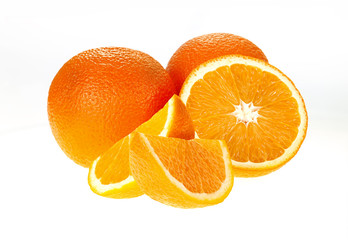 Fresh orange isolated on white background