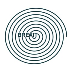 United Kingdom exit from Europe relative image. Brexit named politic process. Spiral from Brexit text