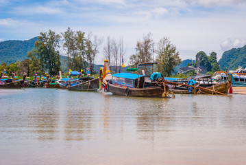 Fototapeta na wymiar Thai boats, Krabi