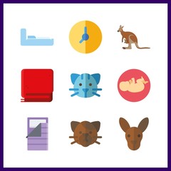 9 sleep icon. Vector illustration sleep set. kangaroo and bunk icons for sleep works - 255723144