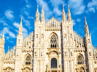 Fototapeta na wymiar front view of Milan Cathedral afternoon