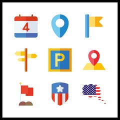 9 nation icon. Vector illustration nation set. flag and usa icons for nation works - 255723175