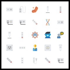 25 cell icon. Vector illustration cell set. usb cable and user icons for cell works - 255723300