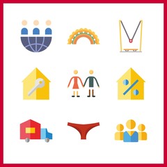 9 relationship icon. Vector illustration relationship set. couple and teamwork icons for relationship works - 255723332