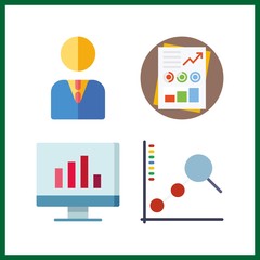 4 chart icon. Vector illustration chart set. stats and line chart icons for chart works