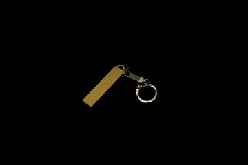 blank for keychain on black background