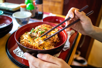 日本の食べ物　カツ丼