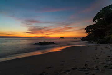 Beautiful sunset on the island of Ko Chang, Lonely Beach, Thailand.