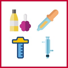 4 transparent icon. Vector illustration transparent set. ruler and gel icons for transparent works