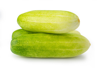 Fresh cucumber on white background. (clipping path)