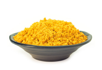 brown sugar on white background.