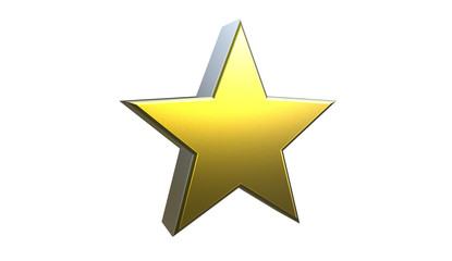 3D illustration of a gold Star isolated