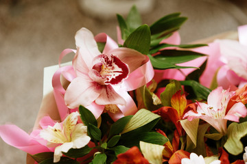 beautiful bouquet of different flowers. a gift for any holiday